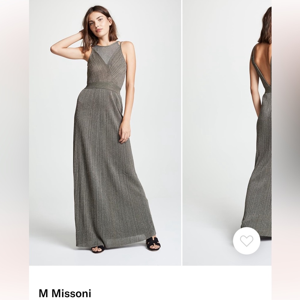 M Missoni Cut Out Collar Dress in Grey Bronze